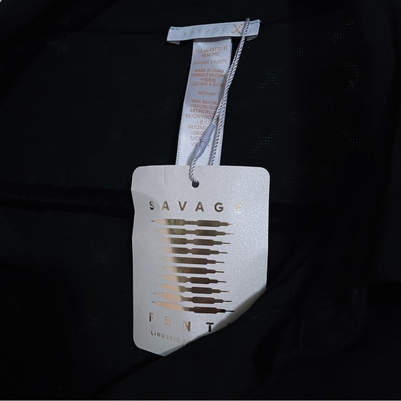 (New with Tags) Savage X Fenty Woven Monogram Crop Shirt w/ Drawstring (Size: M) - Picture 10 of 11